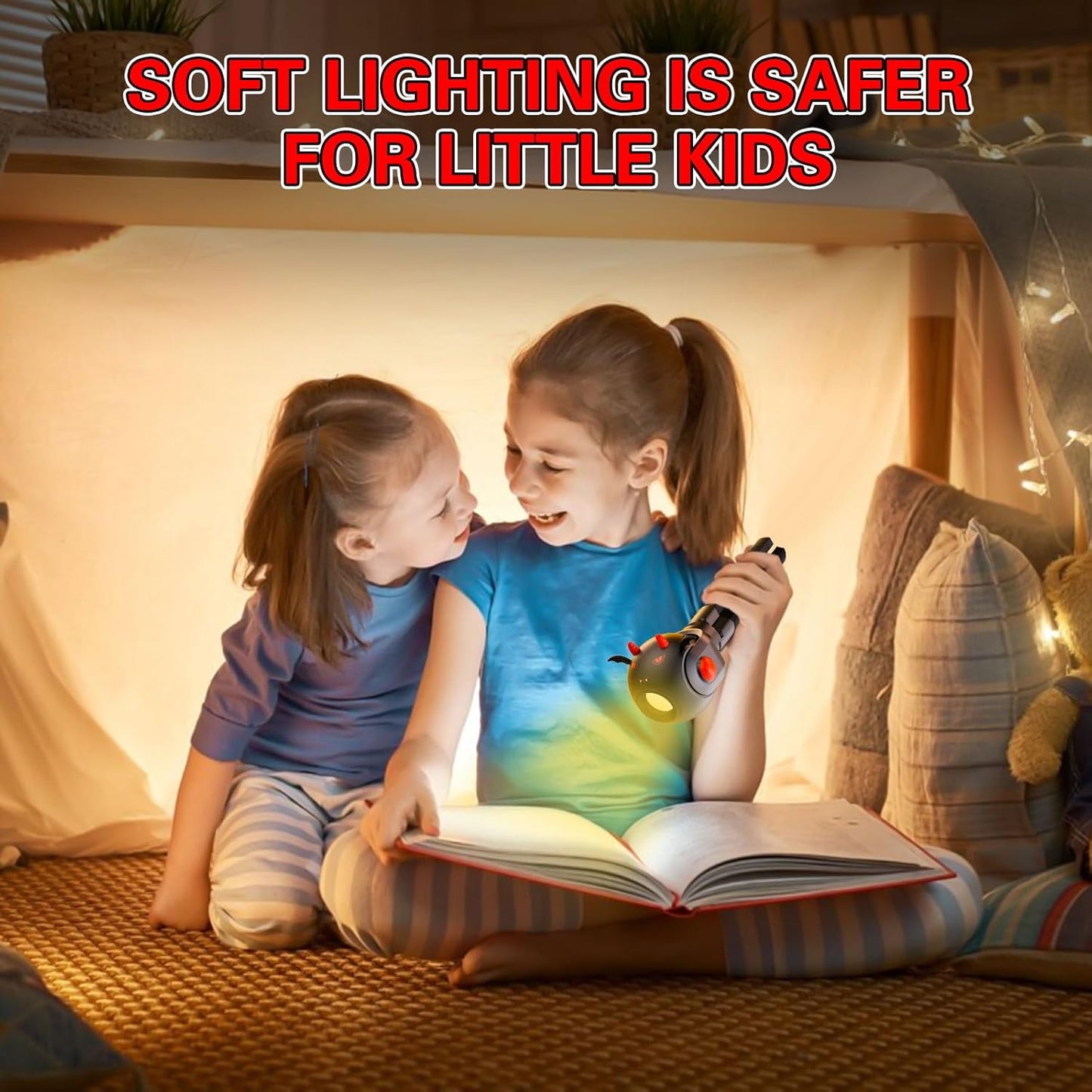 TOLYS Bat Kids Flashlight – Rechargeable LED Torch with 8 Color Modes, USB-C, Fun Flashlight for Boys & Girls, Perfect for Parties, Camping & Outdoor Adventures