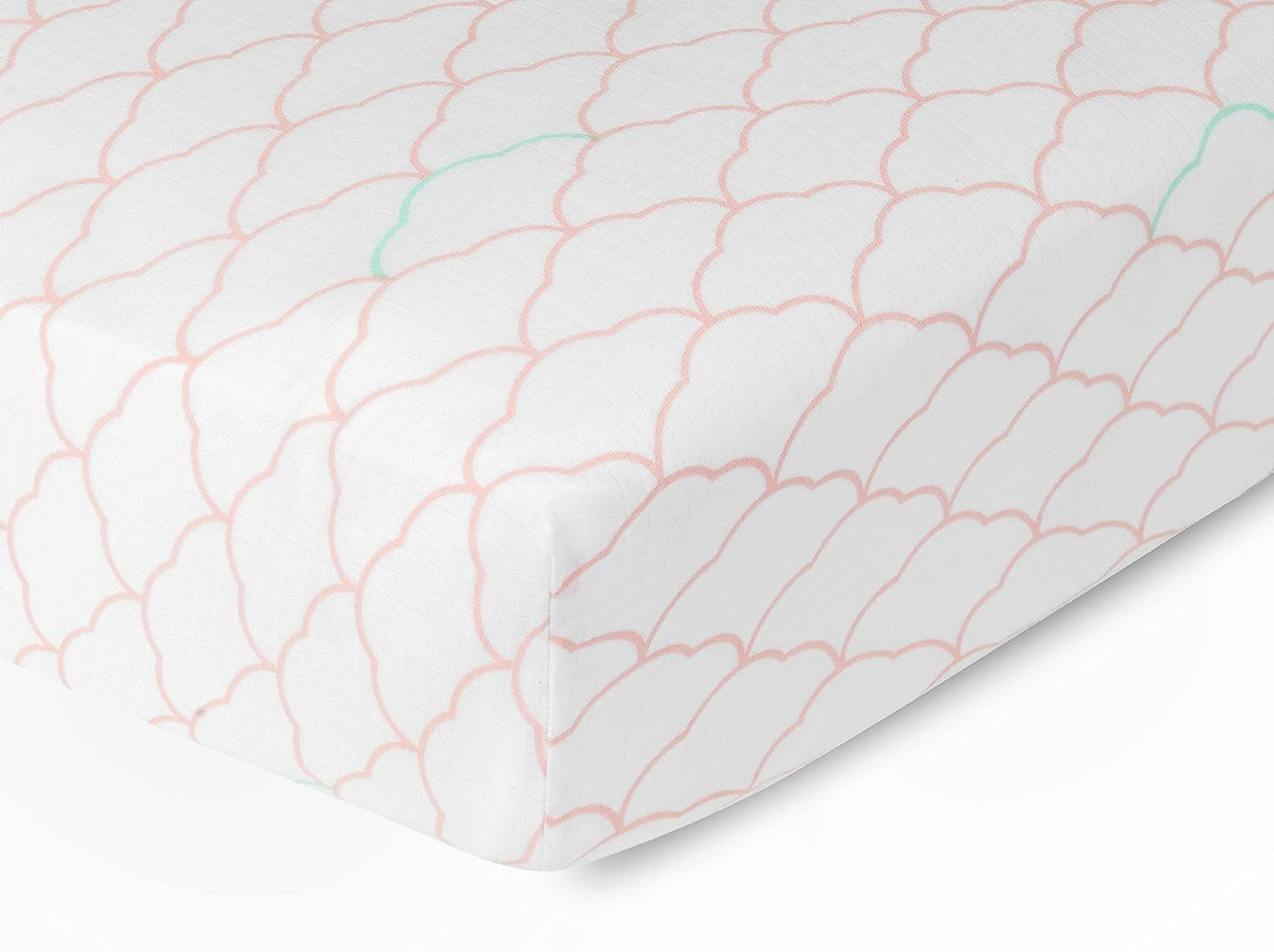 Newton Baby Fitted Single Layer Crib Sheet (2-Pack) - Ultra Breathable and Soft, Organic Cotton, Fits All Standard Cribs, Blush Coral White