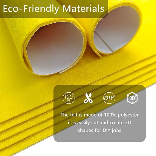 Jtnohx Self Adhesive Felt Sheets, 12 Pieces Felt Fabric