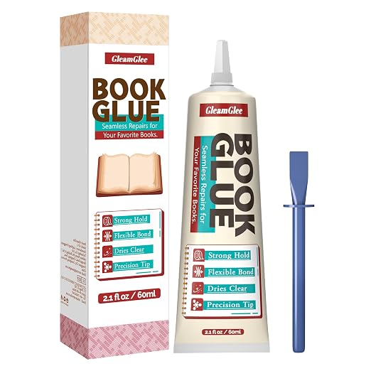 Book Glue, Dries Clear & Flexible Book Binding Glue Adhesive, Used