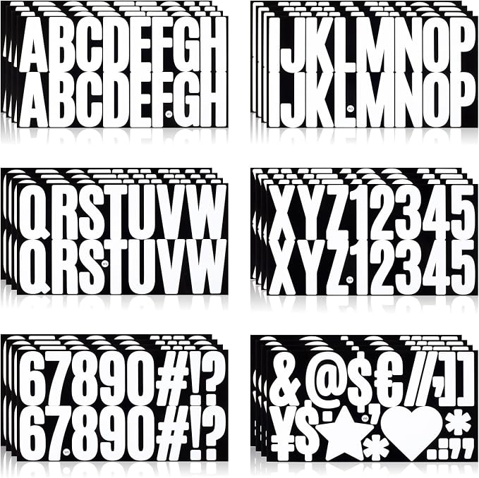 400 Pcs 24 Sheets Letter Stickers, Self Adhesive Waterproof 2.5 Inch Mailbox