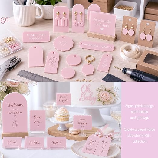 Pastel Cast Acrylic Sheets 12x12 1/8" | Dual finish matte & glossy cast