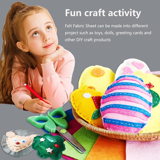 Jtnohx Color Felt, Soft Felt Sheets, 1.4mm Thick 8"x12" Handicraft Felt Fabrics