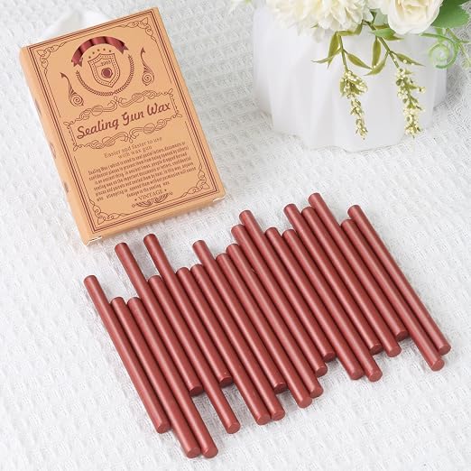 Metallic Red Sealing Wax Sticks, WASOHLING 20Pcs Glue Gun Wax Seal Sticks