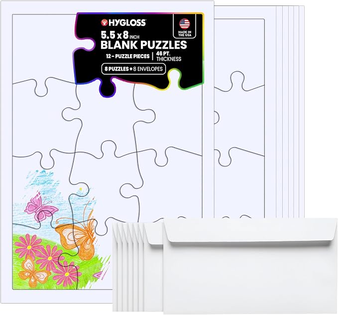 Hygloss 8 Blank Jigsaw Puzzles
