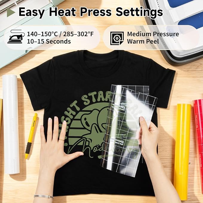 TECKWRAP Heat Transfer Vinyl for T-Shirts, 50+ Washes, REACH Certified & Dryer