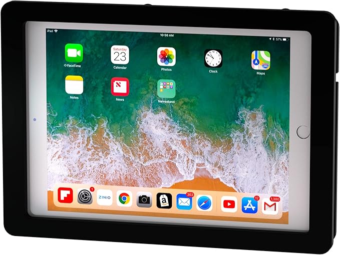 TABcare Anti-Theft Acrylic VESA Enclosure for Apple iPad 7/8/9 10.2" with Free Wall Mount Kit & 90-Degree Angle Charge Cable (iPad 7/8/9 10.2", Black)