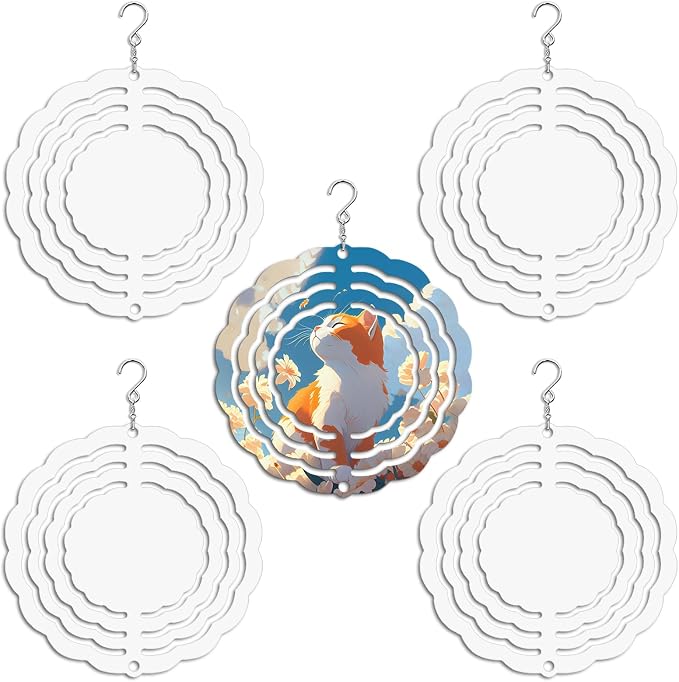 CHONOVO 5 Pack 3 Inch Sublimation Wind Spinner Blank | Double-Sided Sublimation