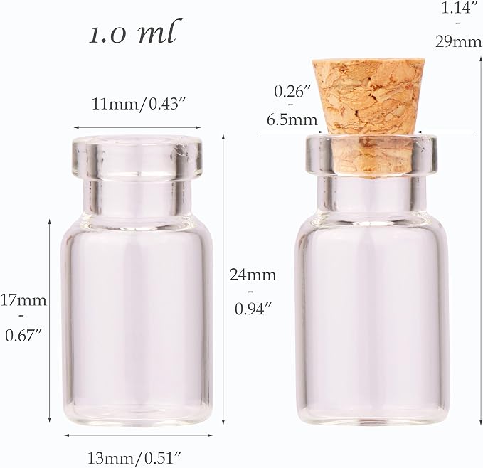 MaxMau 64pcs 1ml Tiny Vials