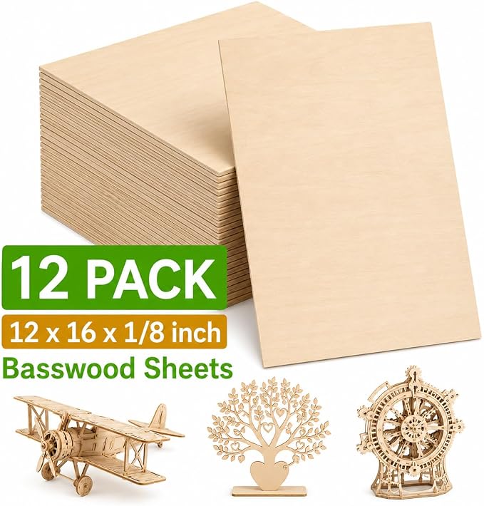 3mm Basswood Sheets 1/8 Inch