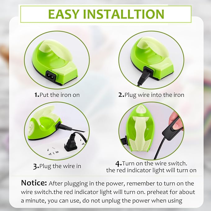 Honoson Mini Craft Iron Mini Heat Press Small Iron 3.93 x 2.36 x 2.76 in