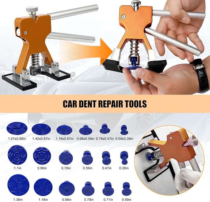Zpana 18PCS/Set Car Dent Puller Kit, Paintless Vehicle Remover Pull Tools