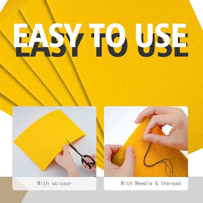 HaoFeiJH Yellow Felt Fabric Sheets