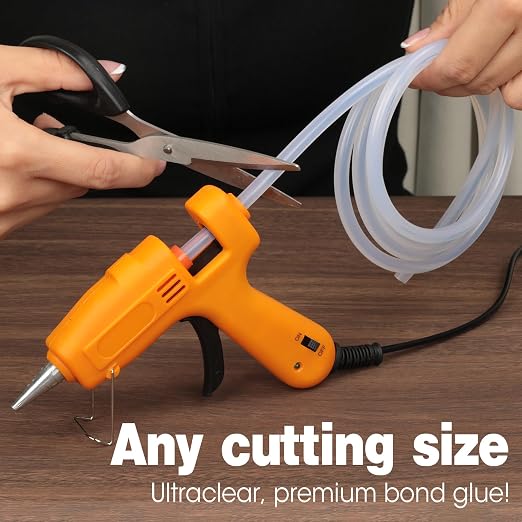 10 Pack Long Mini Hot Glue Stick Rolls, 3 FT Long x 0.27" Diameter Glue Sticks