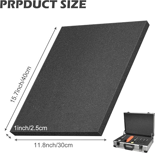 DECOHS 4 Pcs Polyurethane Foam Sheet- 16 x 12 x 1 Inch Cuttable Foam Inserts