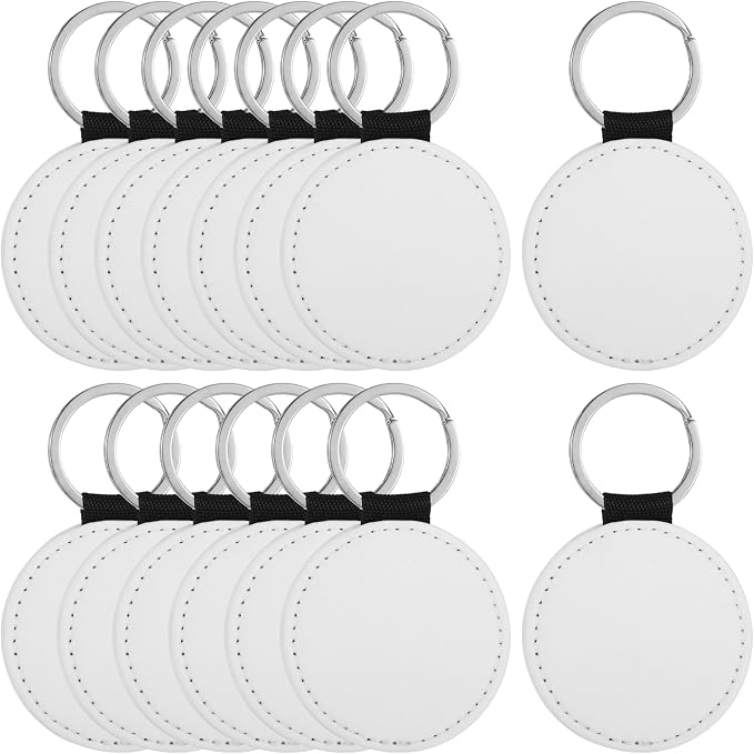 Homaisson Sublimation Keychain Blanks, Double-Sided PU Leather Keychains