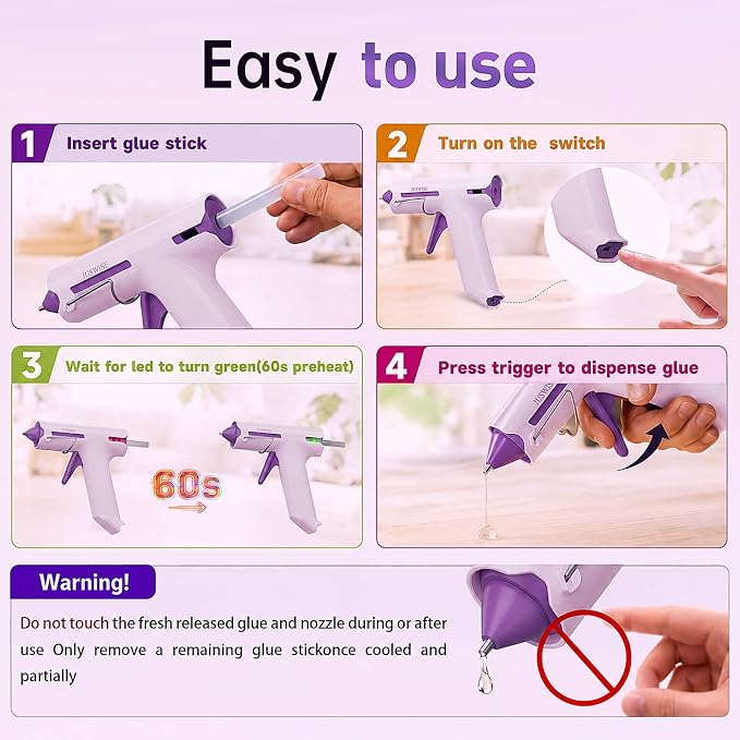 Cordless Hot Glue Gun, Fast Preheating Mini Glue Gun and 20 Sticks Set