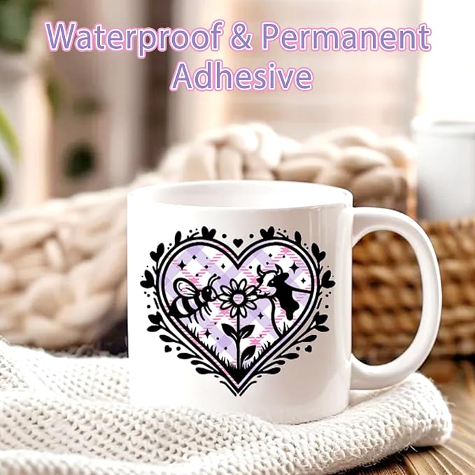 Tintnut Pink Purple Plaid Permanent Vinyl, waterproof, easy peel & stick