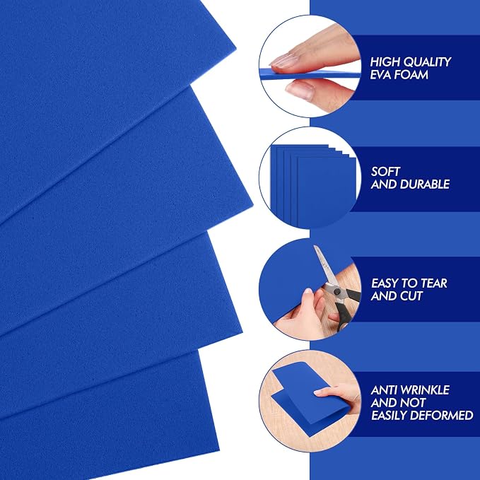 Innconee 30 Pcs Embroidery Foam 3D 3mm EVA Puffy Foam Sheets