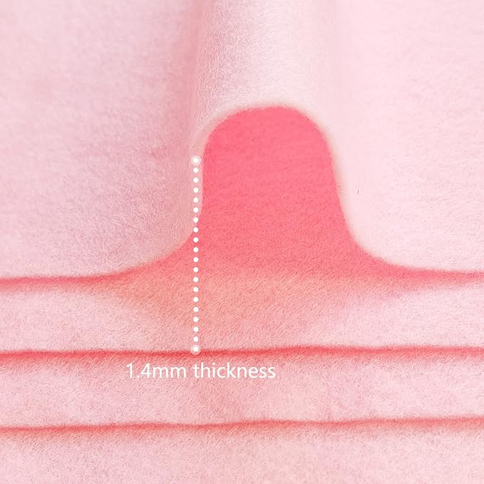 Jtnohx Color Felt, Soft Felt Sheets, 1.4mm Thick 8"x12" Handicraft Felt Fabrics