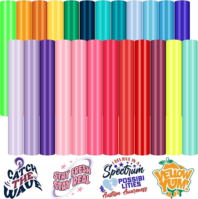 HTVRONT Bright Heat Transfer Vinyl