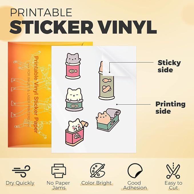 HTVRONT Printable Vinyl Sticker Paper
