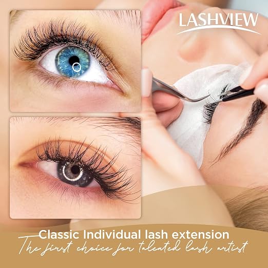 LASHVIEW Silk Mink Fake Eyelash Extensions 0.20 Thickness C Curl Mixed Tray
