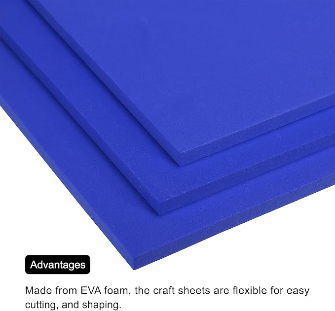 MECCANIXITY EVA Foam Sheets Blue 9.8 Inch x 9.8 Inch 10mm Thick Crafts Foam