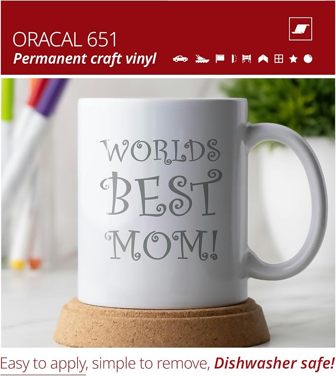 ORACAL 651 Gloss Grey Permanent Vinyl Tape Roll – Premium Adhesive Film