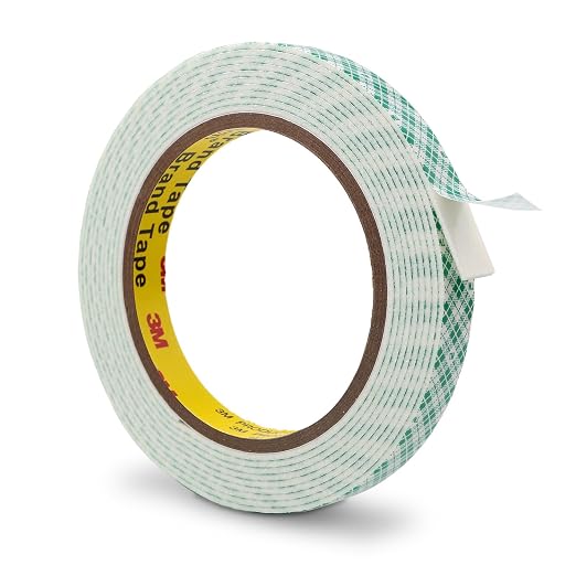 3M Double Sided Foam Tape 0.5" x 10Ft, 1 Pack