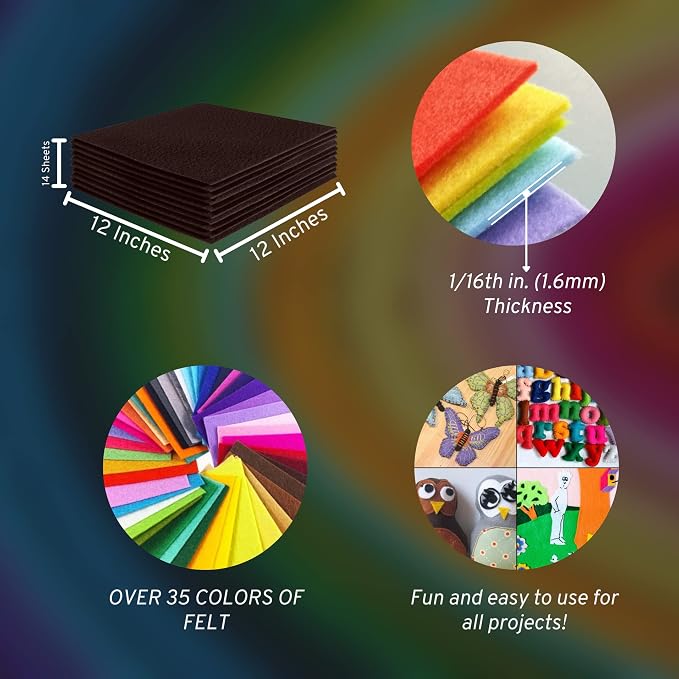 FabricLA Acrylic Felt Sheets for Crafts