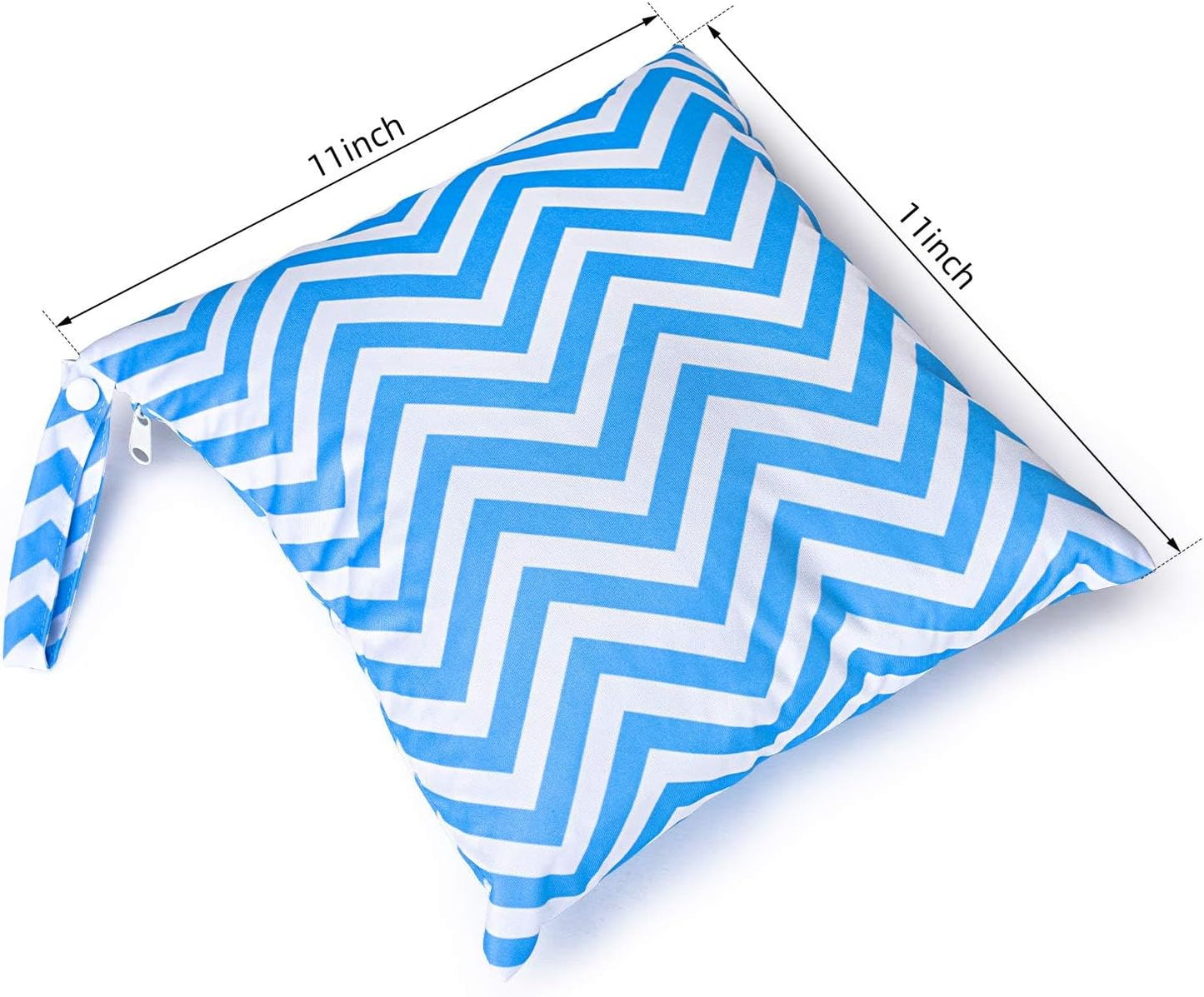 3 PCs Cloth Diaper Wet Dry Bags Waterproof Reusable Stroller Travel Beach Pool Daycare Soiled Baby Items Yoga Gym Bag for Swimsuits or Wet Clothes-Chevron-11 x 11"