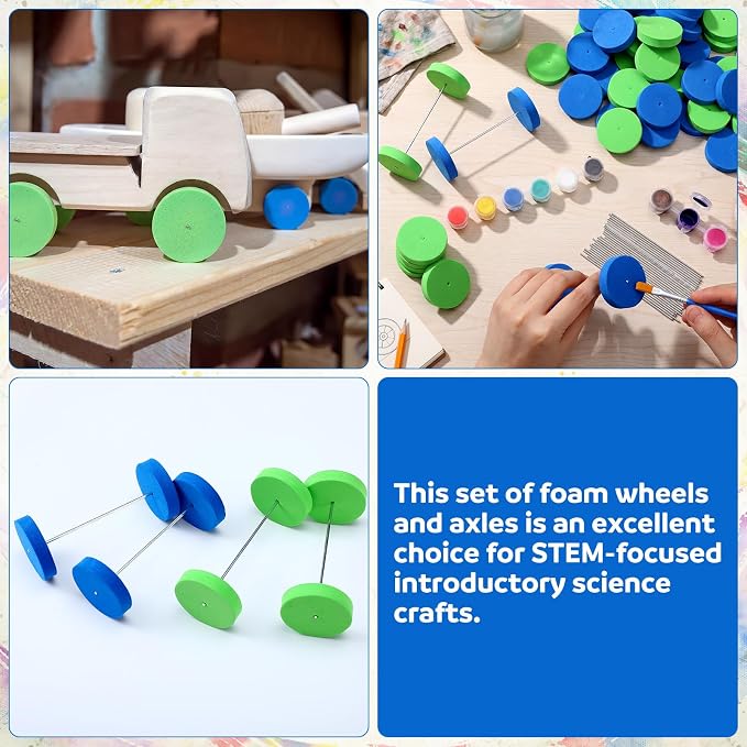 Blueweenly 100 Pcs Foam Wheels Set