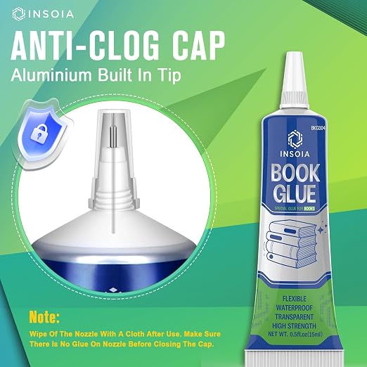 Book Glue, 15ML x 2 Book Adhesive, Flexible Paper Glue