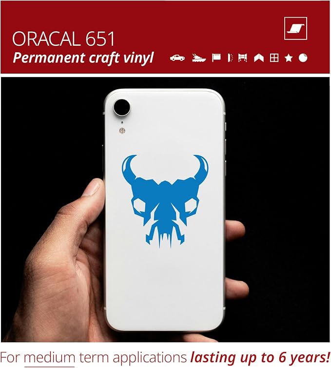 ORACAL 651 Gloss Sky Blue Permanent Vinyl Tape Roll – Premium Adhesive Film