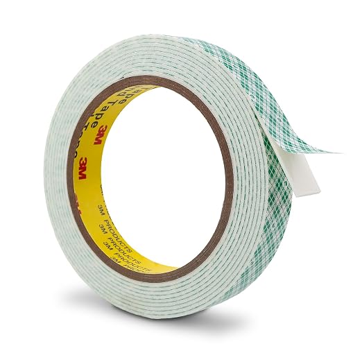3M Double Sided Foam Tape 0.75" x 10Ft 1 Pack White | Double Coated Urethane