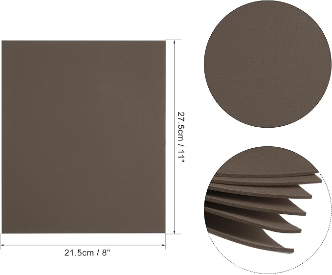 uxcell Dark Brown EVA Foam Sheets 11 x 8 inch 1.7mm Thickness
