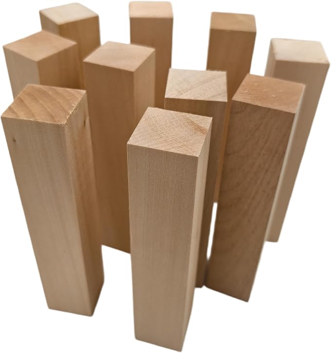 10PCS Basswood Carving Blocks, Whittling Wood Carving Kit, Unfinished Wooden