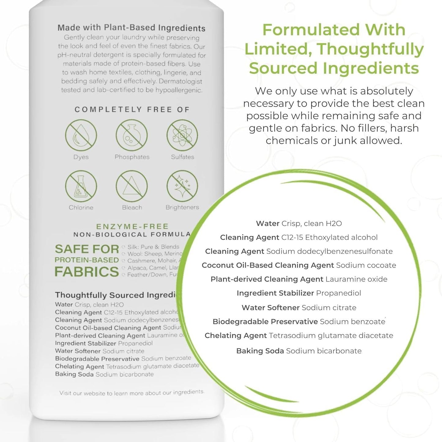 Heritage Park Silk & Wool Fragrance Free, Hypoallergenic, pH-Neutral Laundry Detergent - Dermatologist-tested, Sensitive Skin-Friendly, Enzymes-Free, Ultra Concentrated (4 Fl Oz)