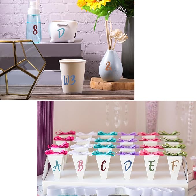 Outus 576 Pcs 8 Sheets Letters Stickers Vinyl Alphabet Number Decals Back to