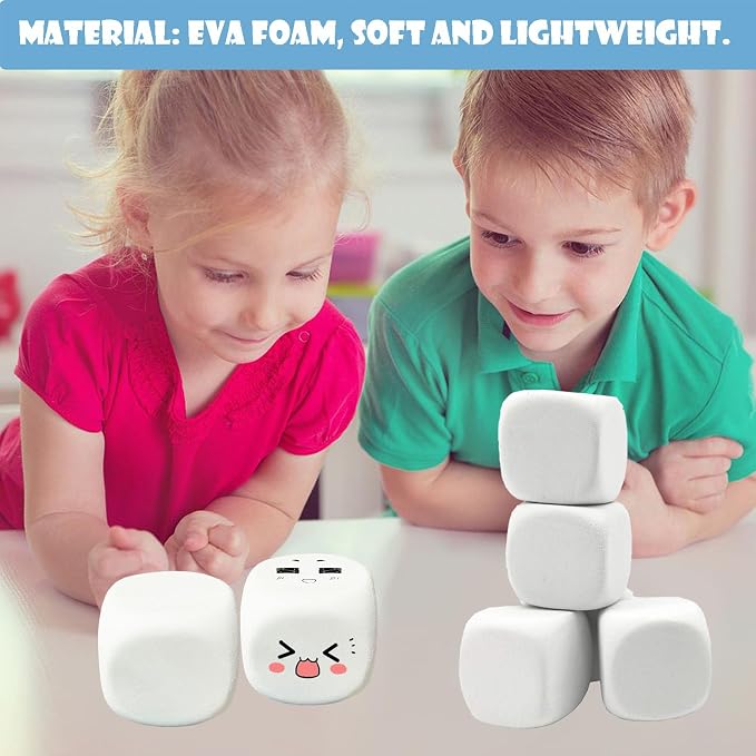 White EVA Foam Dices for Kids Graffiti-Building Blocks, Creative Painting