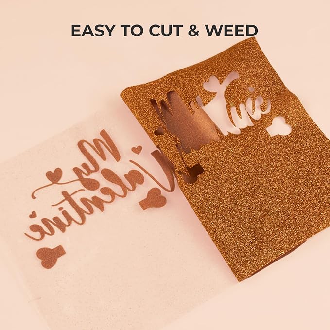HTVRONT Bronze Glitter HTV Vinyl Roll
