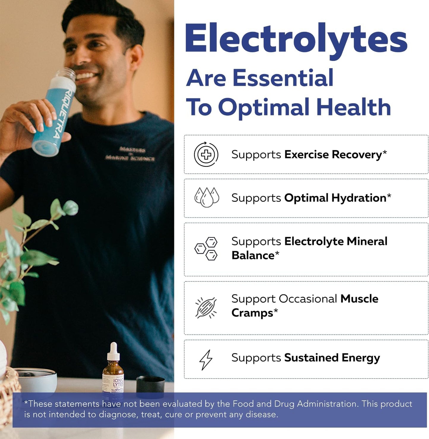 Ionic Lytes™ Electrolyte Mineral Complex with Ionic Sea Salt, Fulvic & Humic Acid - Supports Hydration, Electrolyte & Mineral Balance & Muscle Function (4 oz) - Soy-Free, Gluten-Free, cGMP