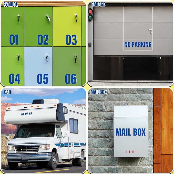 Letter Stickers, Mailbox Numbers, 4 Inch Waterproof Vinyl Alphabet | 4 Inch Blue