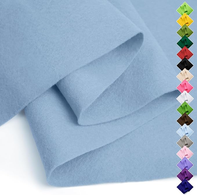 Soft Felt Fabric Sheet 18" x 36", 1.6mm Acrylic Craft Felt, Dusty Blue | Soft