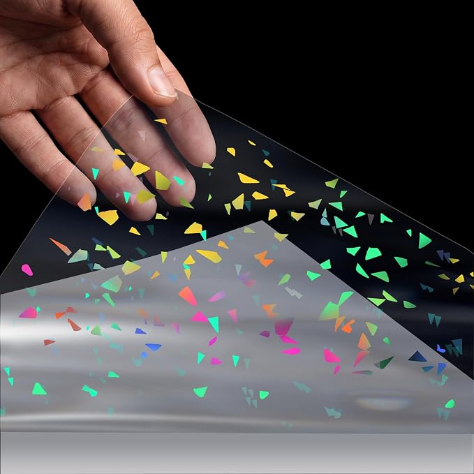 36 Sheets Holographic Laminate Sheets Clear Holographic Sticker Paper | Self