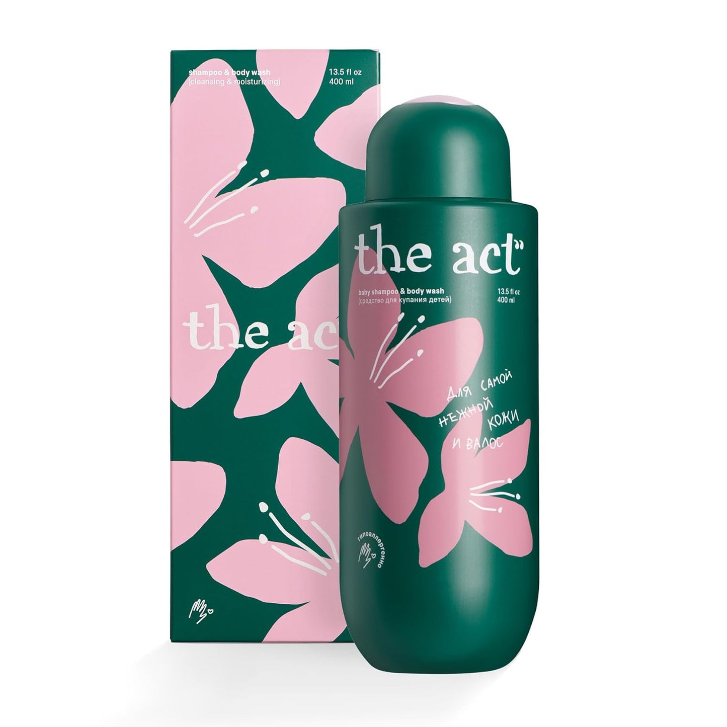 The Act Organic Baby Shampoo and Body Wash with Chamomile - Hypoallergenic, Natural Oils, Tear-Free, for Sensitive Skin and Fine Hair, for Kids 3+, Sulfate-, Paraben-, Phthalate-, Dye-Free,13.5 Fl Oz