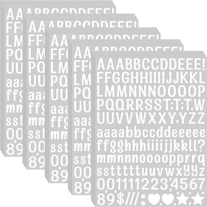 Letter Stickers 0.5 inch, Self-Adhesive Vinyl Waterproof ABC Letter Stickers