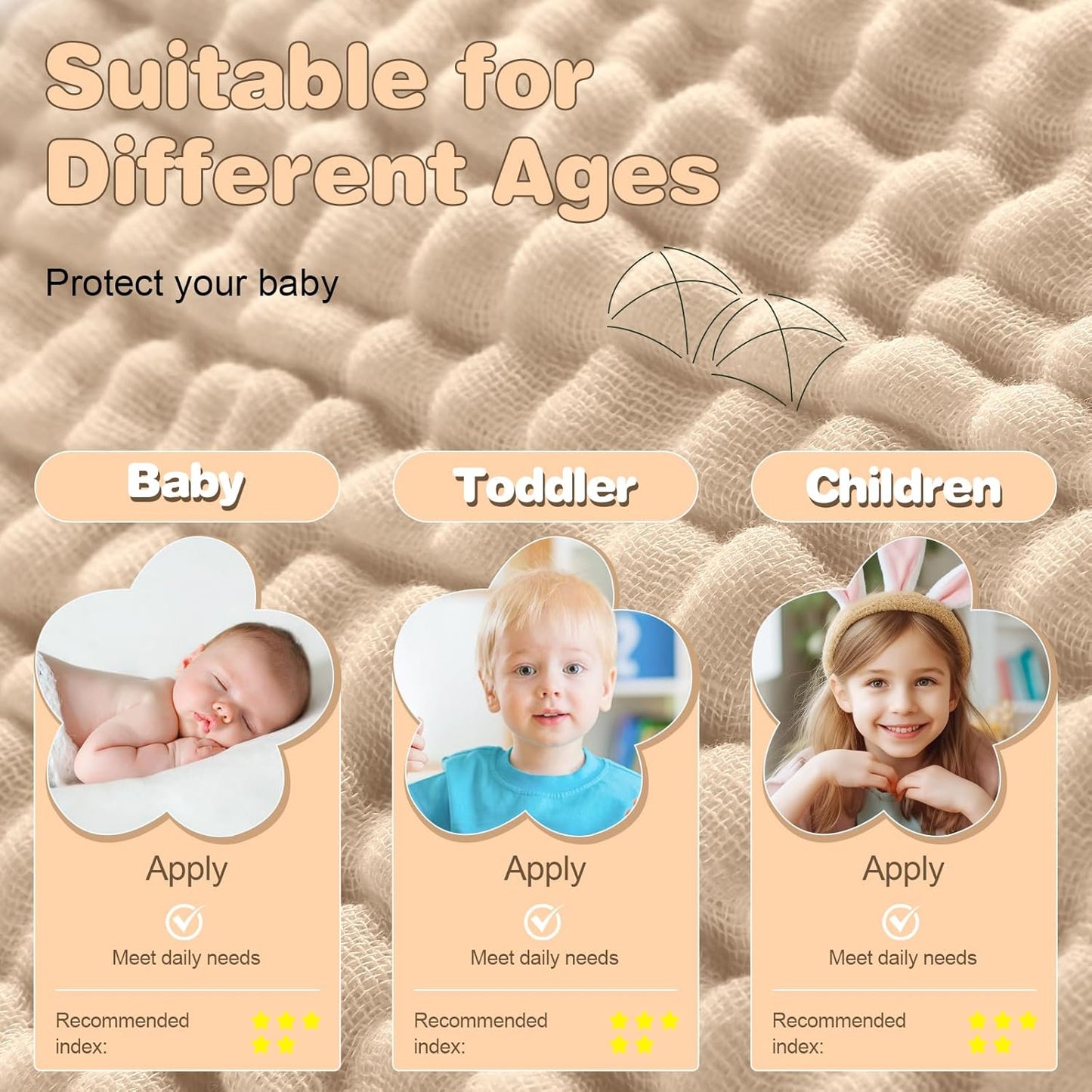 MUKIN Baby Hooded Towels, Muslin Cotton, 2-Pack, for Newborn, Infant, Toddler and Kids (Dark Green,Khaki)