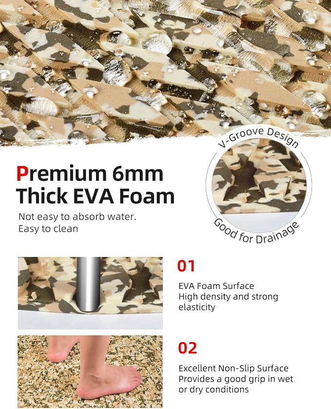 Abahub EVA Foam Boat Flooring Self-Adhesive Decking Surfboard Traction Pad |